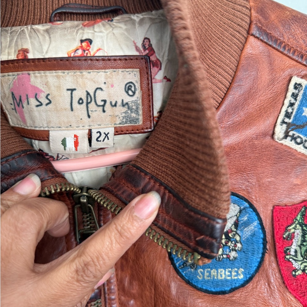 OFFICIAL MISS TOP GUN LEATHER JACKET - Picture 7 of 10